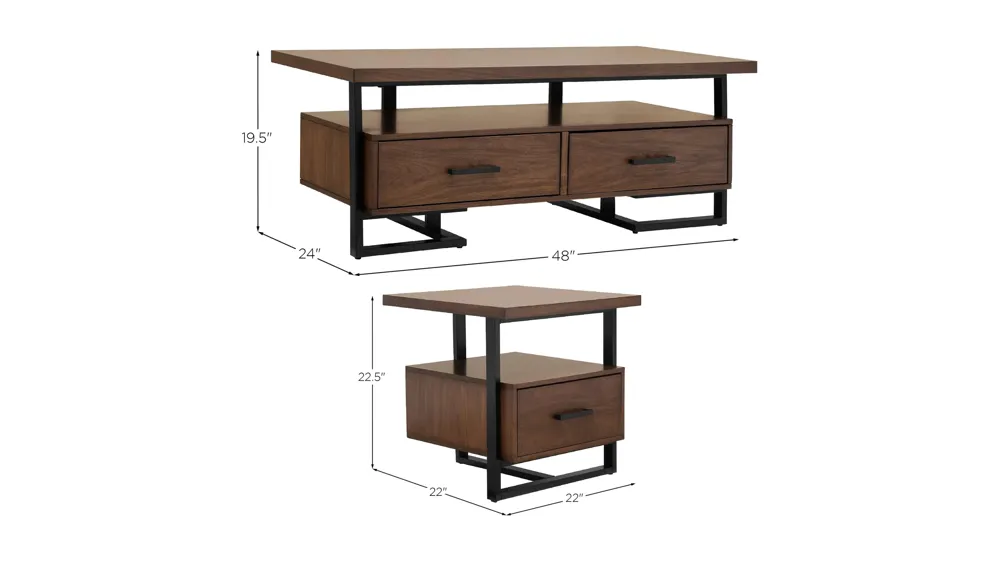 Chester 3-pc. Occasional Tables Dimensions