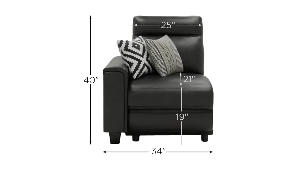 Ace Left Arm Facing Power Recliner w/ Power Headrest Dimensions