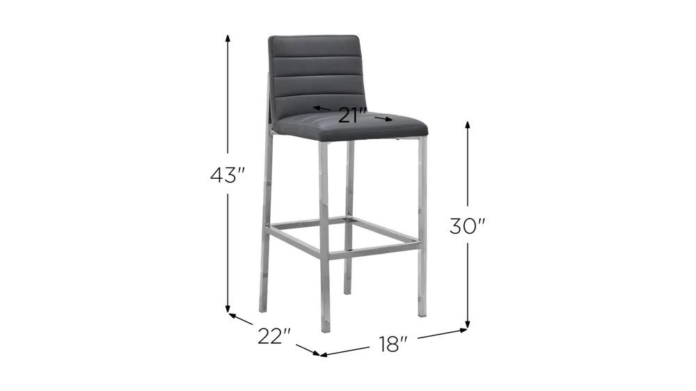 Amalfi Metal Back Bar Stool Dimensions