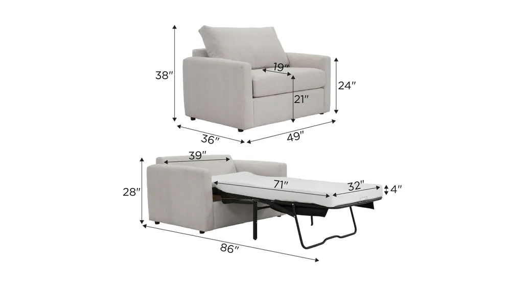 Penny Twin Sleeper Dimensions