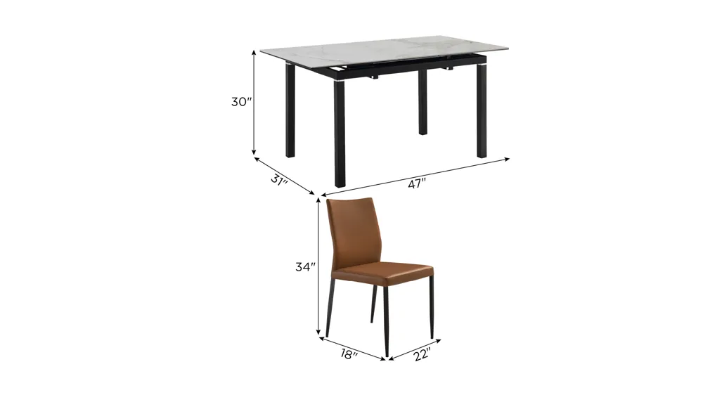 Giana 7-pc. Dining Set Dimensions