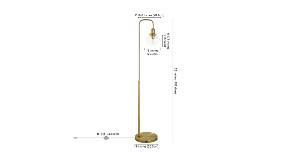 Lauren Arc Floor Lamp Dimensions