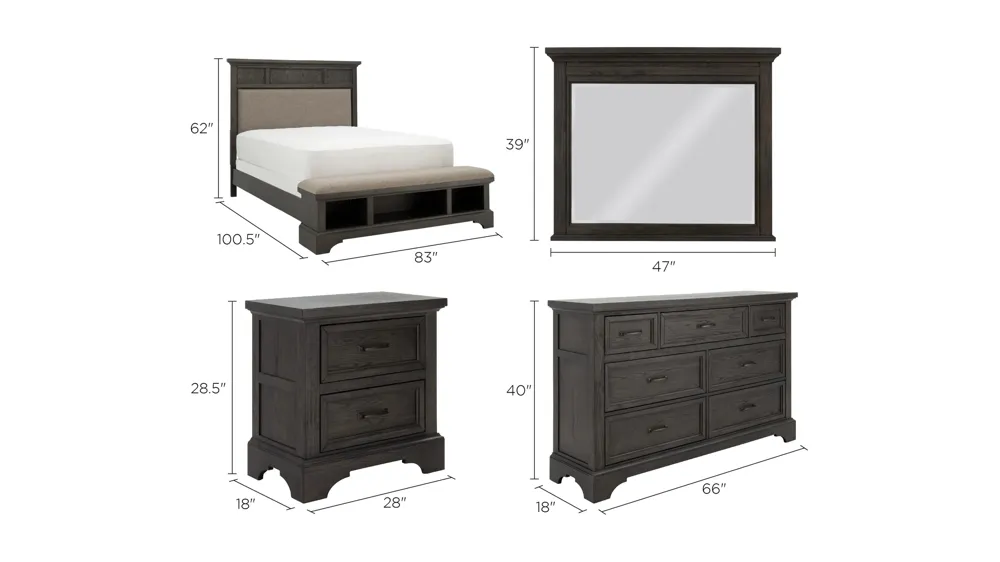 Cambridge 4-pc. Bedroom Set Dimensions