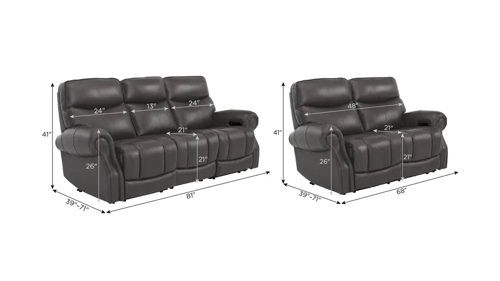 Brooks Living Room Set Dimensions
