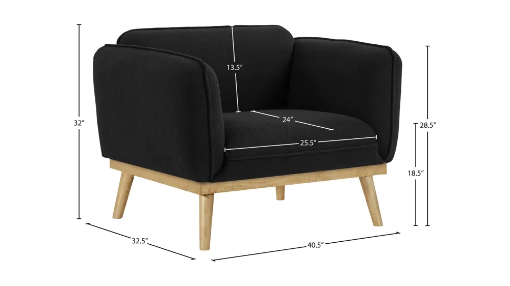 Nolita Boucle Fabric Chair Dimensions