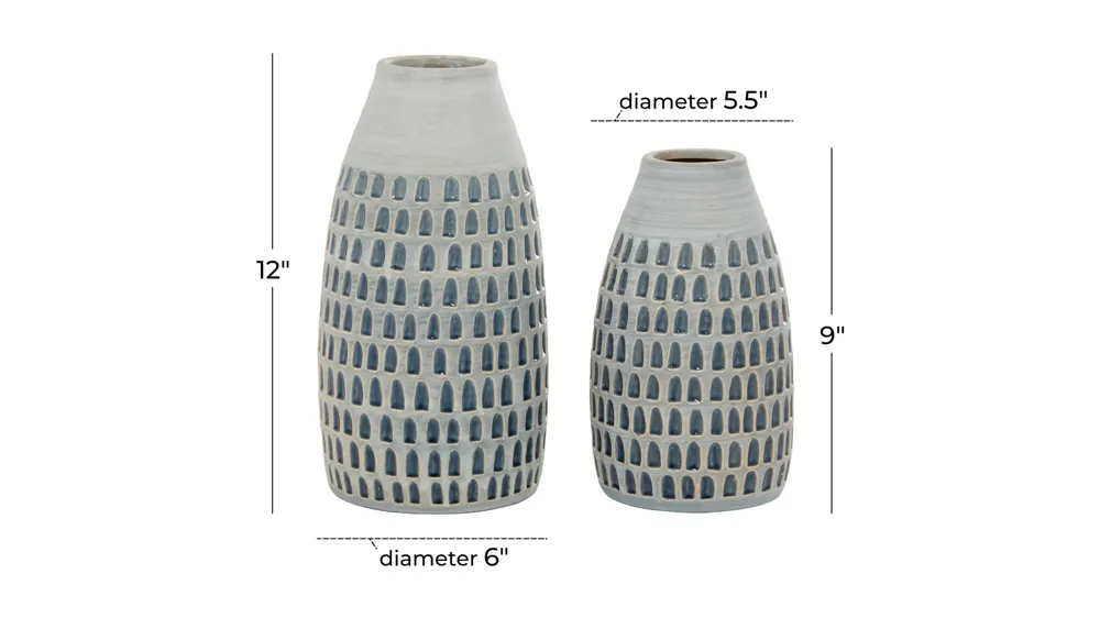 Ivy Collection Jdivas Vase Set of 2 Dimensions