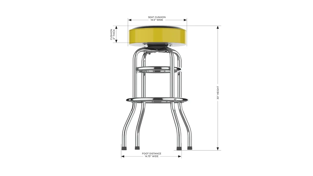 MLB Backless Swivel Bar Stool Dimensions