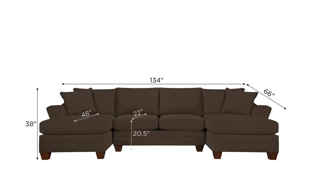 Foresthill 3-pc. Symmetrical Chaise Sectional Sofa Dimensions