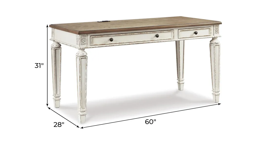 Realyn 60" Home Office Desk Dimensions