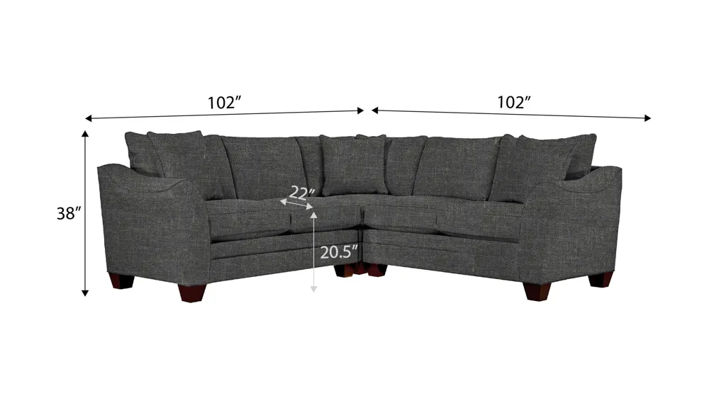 Foresthill 3-pc. Symmetrical Loveseat Sectional Sofa Dimensions