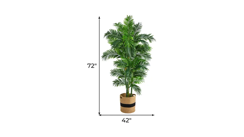 6' Artificial Palm Tree in Cotton Planter Dimensions