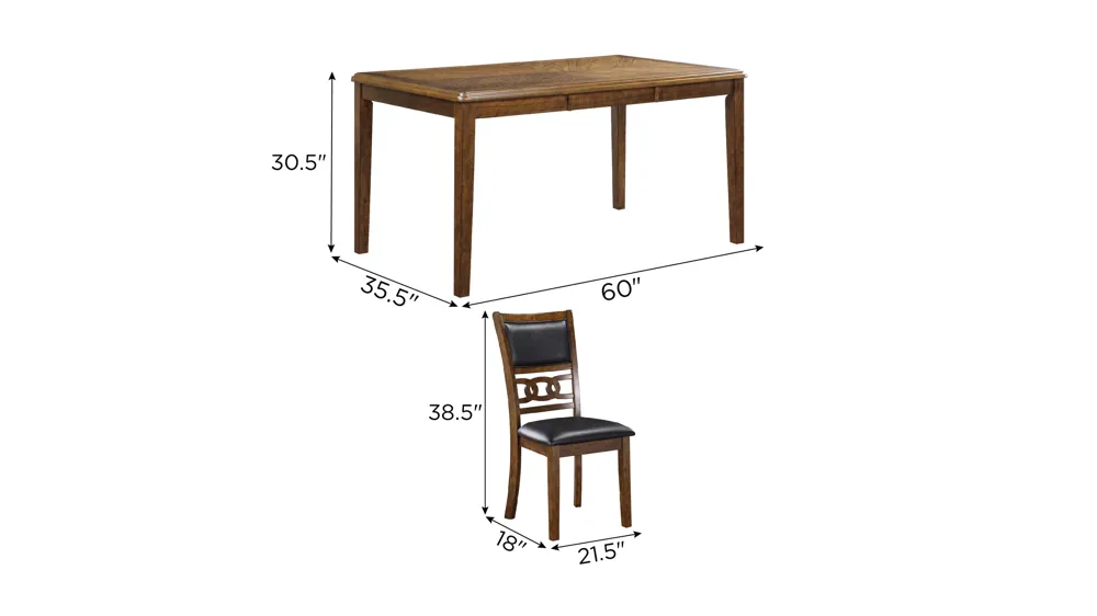 Millie 5-pc. Dining Set Dimensions
