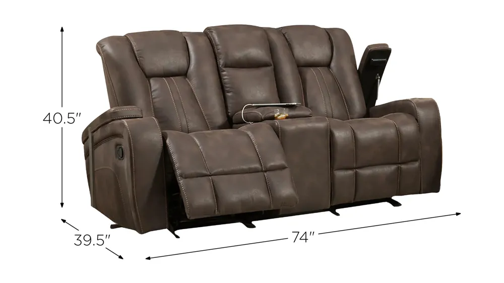 Acton Reclining Console Loveseat Dimensions
