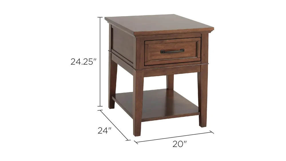 Trenton Rectangular End Table Dimensions