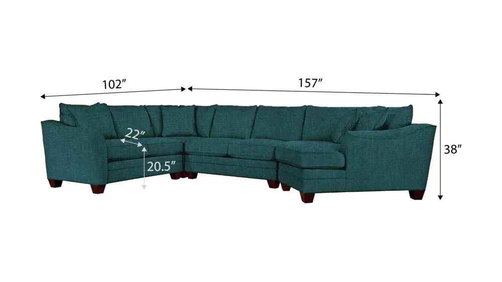 Foresthill 4-pc. Right Hand Cuddler with Loveseat Sectional Sofa Dimensions