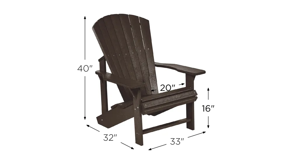 Generation Recycled Outdoor Classic Adirondack Chair Dimensions