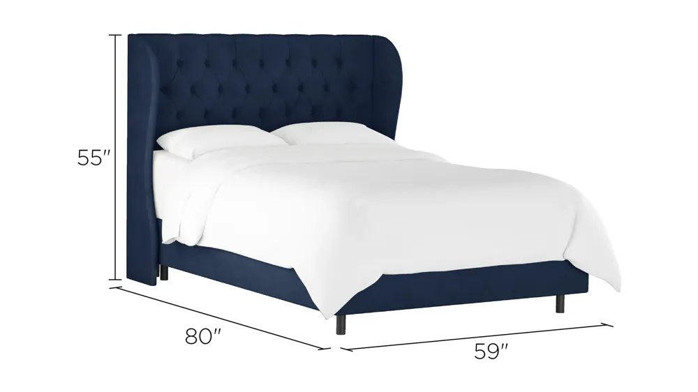 Thayer Wingback Bed Dimensions