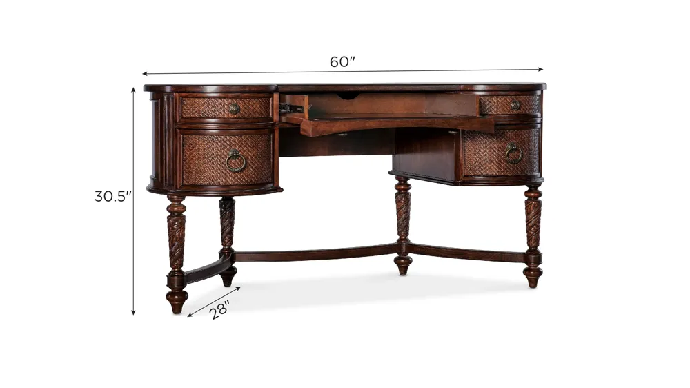 Charleston Kidney Writing Desk Dimensions