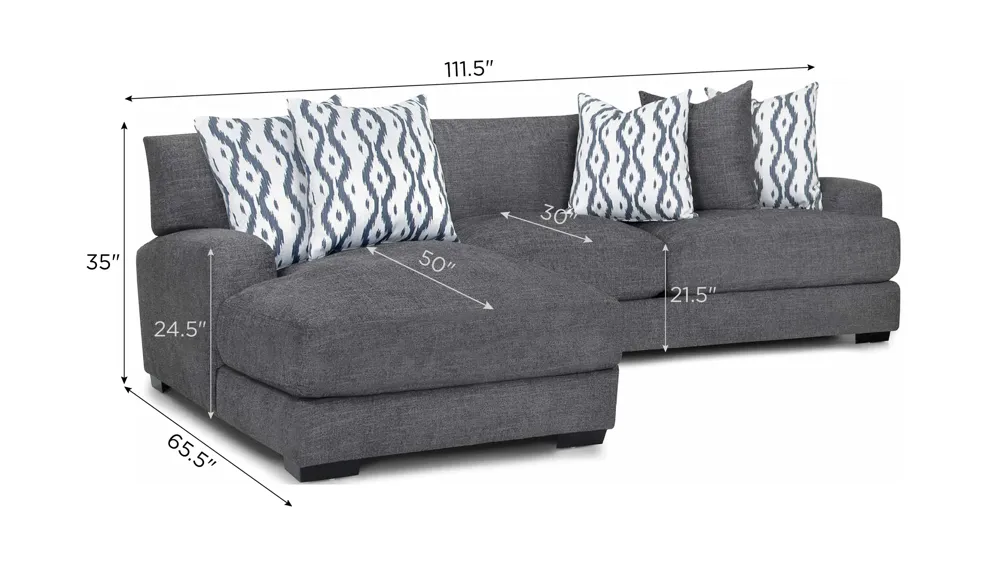 Carter 2-pc. Sectional Dimensions