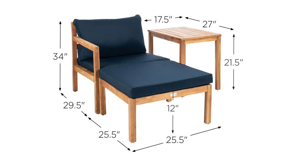 Katara 5-pc. Patio Set Dimensions