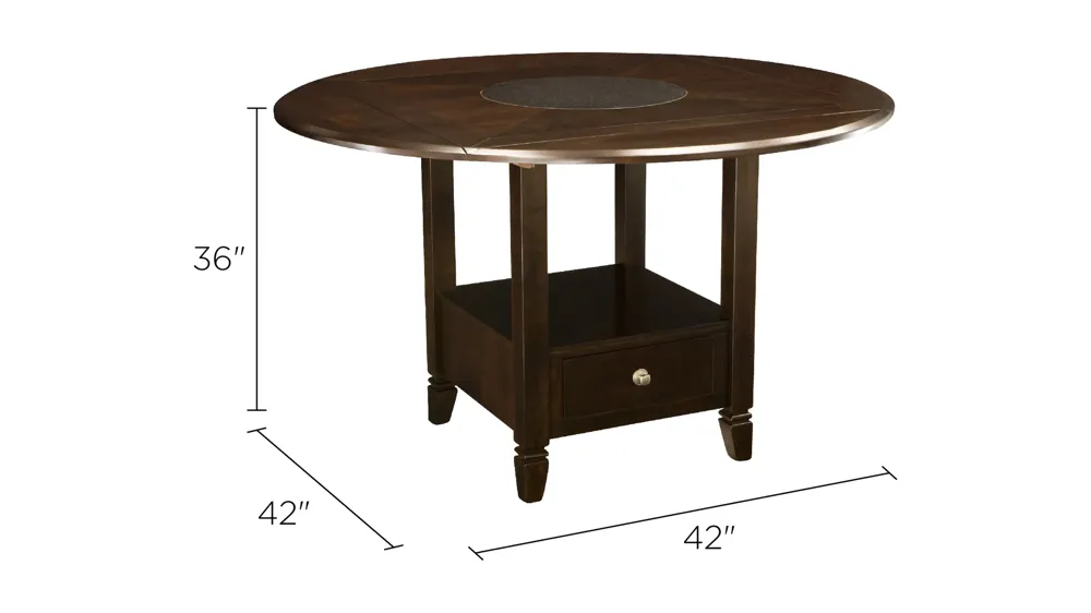 Northfield 2-pc. Drop-Leaf Counter-Height Dining Table w/ Storage Dimensions