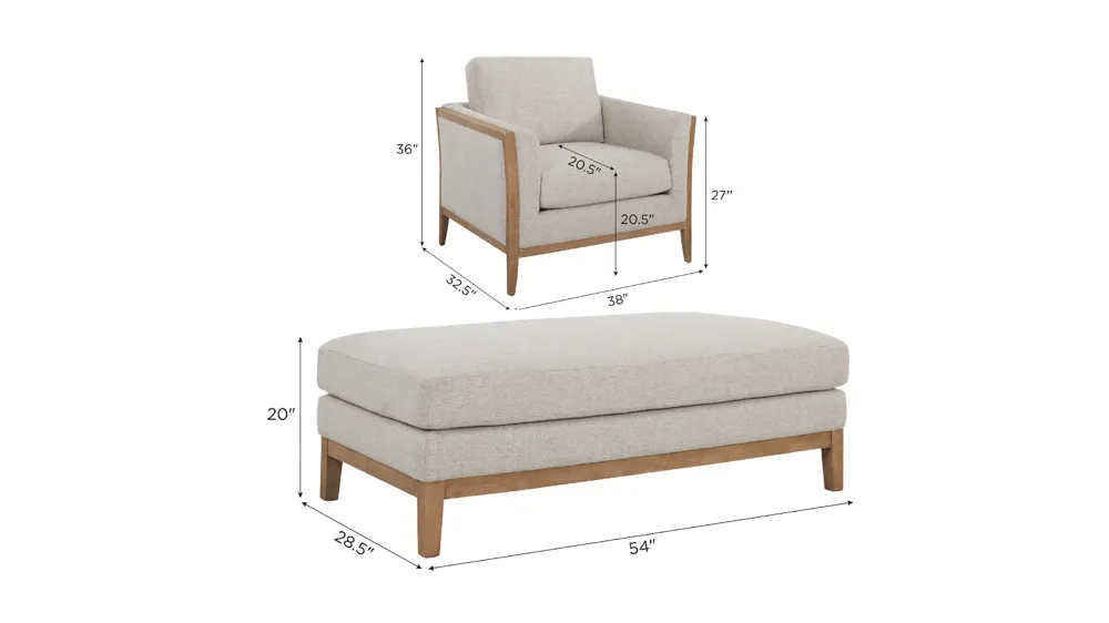 Merino Living Room Set Dimensions