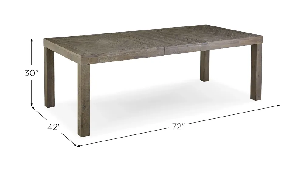 Herringbone Dining Table w/ Leaf Dimensions