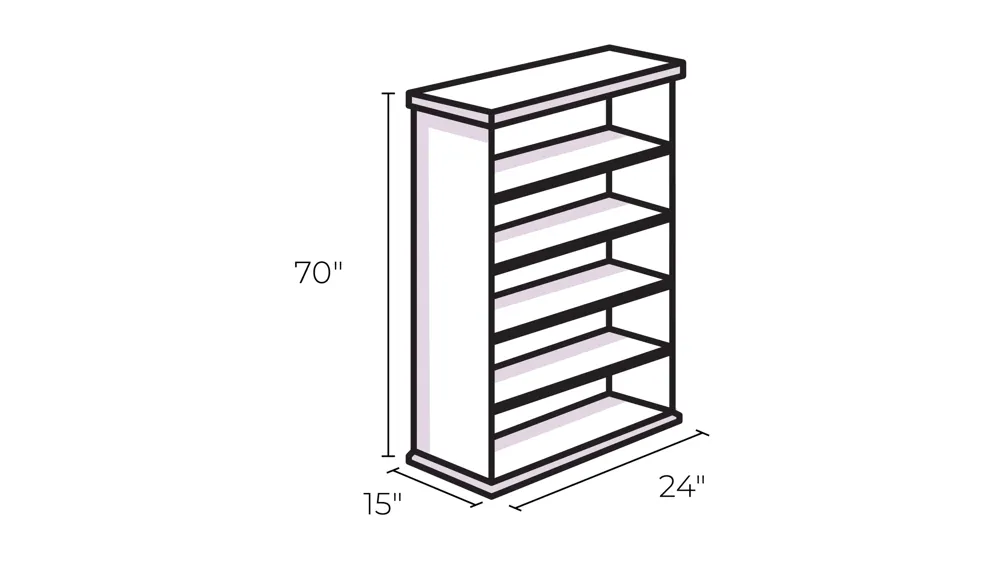 Currant Leaning Bookshelf Dimensions