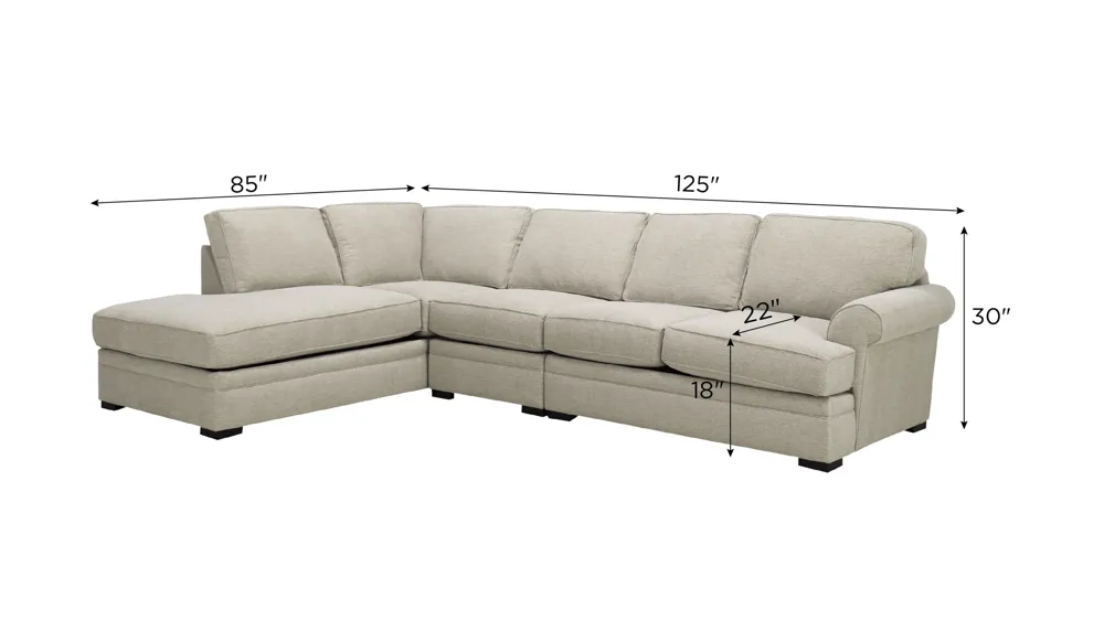 Grady 3-pc. Sectional Dimensions