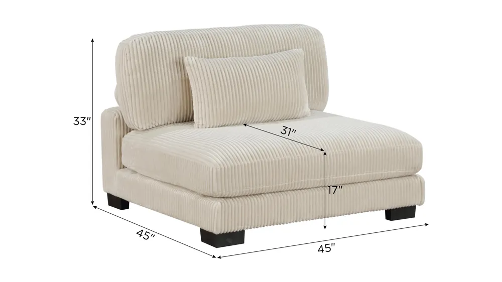Maverick Armless Chair Dimensions