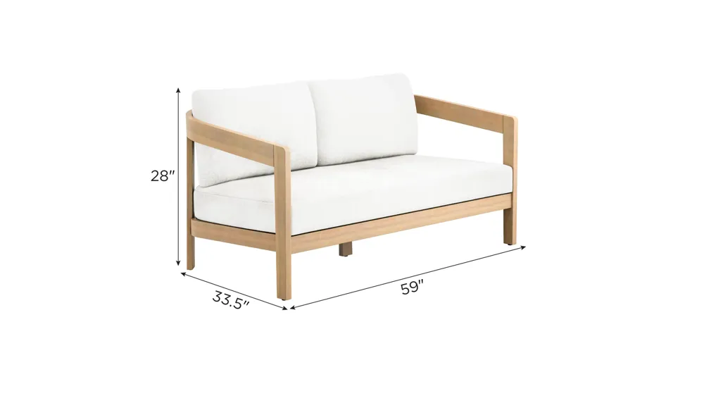 Wesley Outdoor Patio Loveseat Dimensions