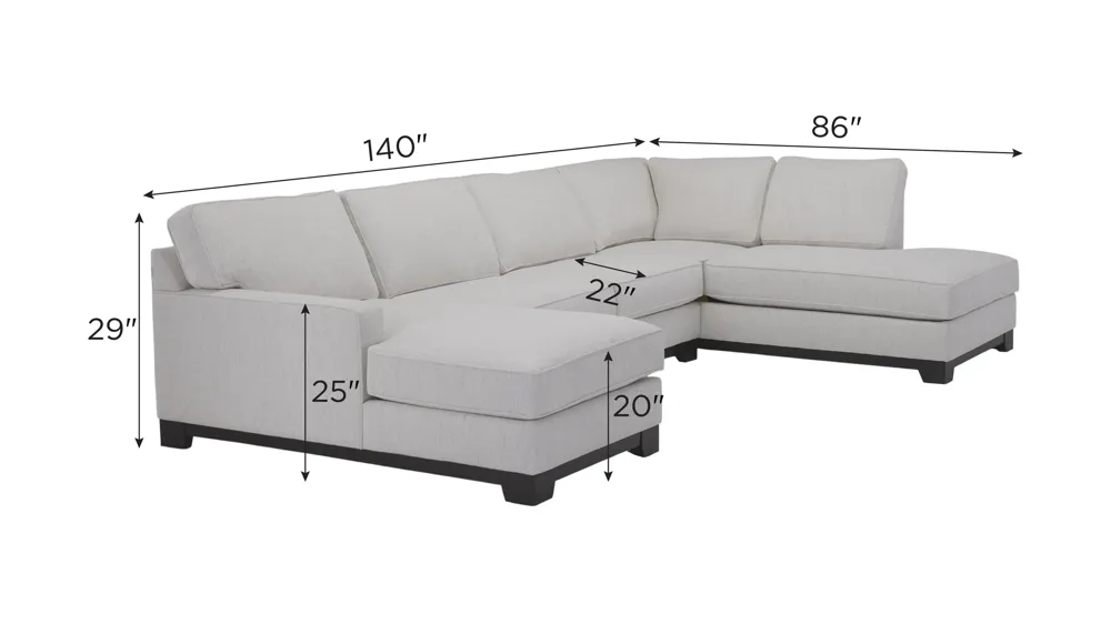 Artemis I 3-pc. Sectional Dimensions
