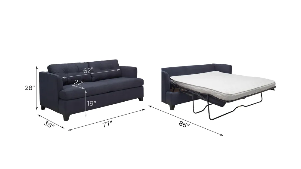 Billie Queen Sleeper Sofa Dimensions