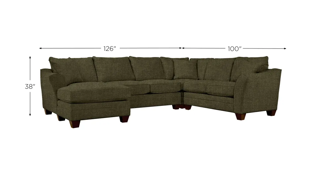 Foresthill 4-pc. Left Hand Chaise Sectional Sofa Dimensions