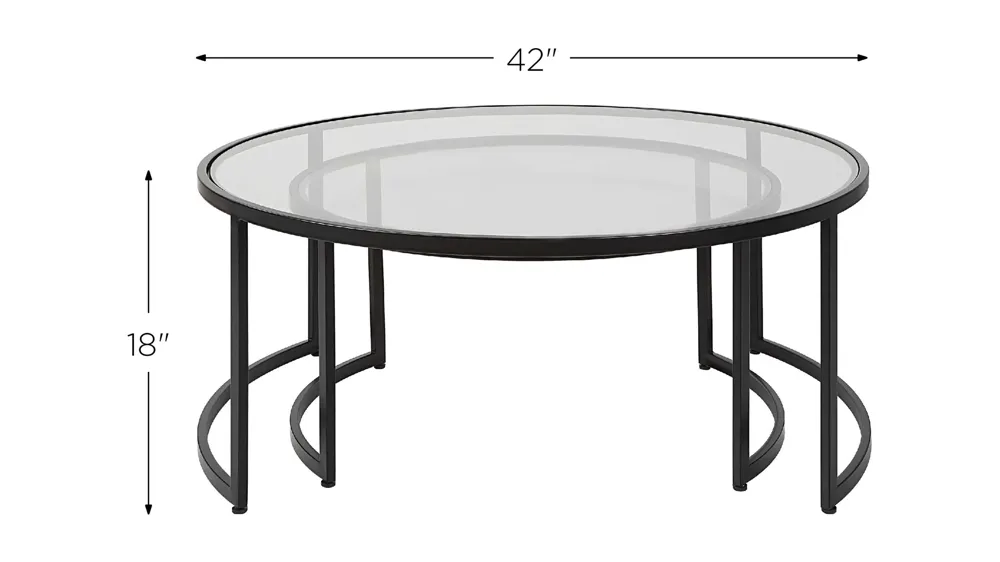 Rhea Round Nesting Coffee Table Dimensions