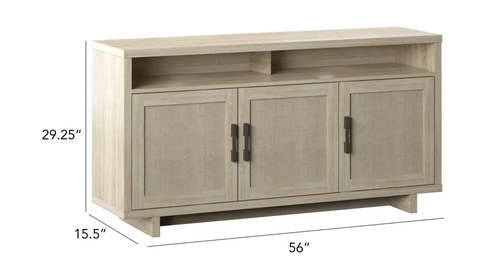Lisa 60" Tv Stand with Fabric Doors Dimensions