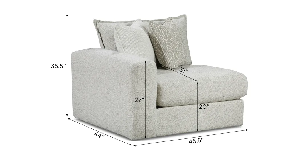 Durango Left-Arm-Facing Chair Dimensions