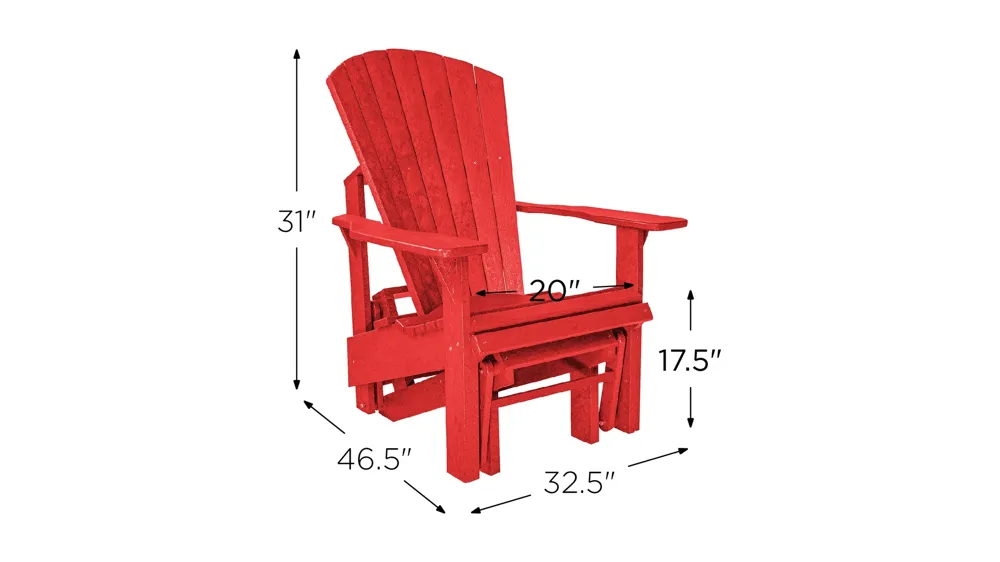Generation Recycled Outdoor Adirondack Glider Dimensions