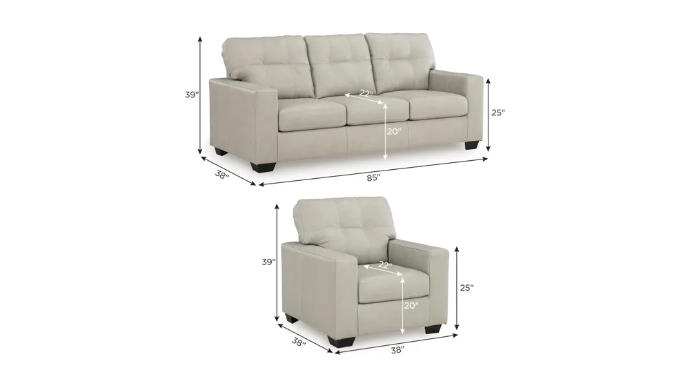 Arvell Living Room Set Dimensions