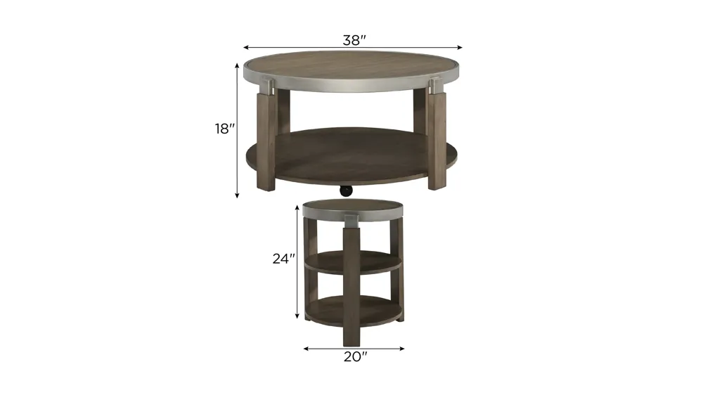 Sutton 3-pc. Occasional Tables Dimensions