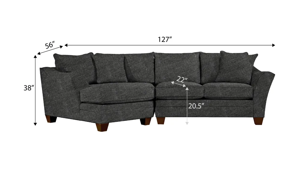 Foresthill 2-pc. Left Hand Cuddler Sectional Sofa Dimensions