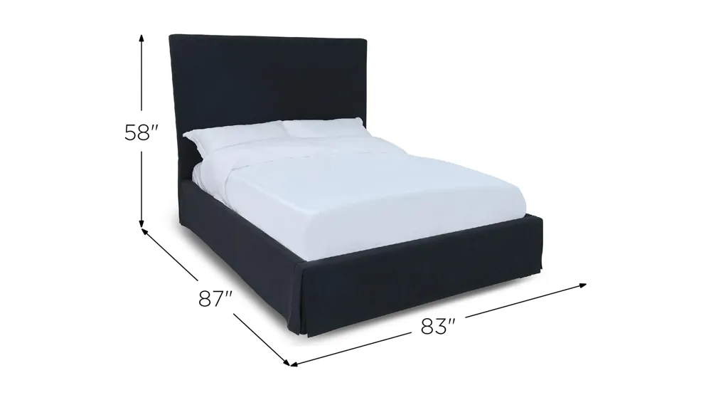 Cheviot Upholsterd Skirted Panel Bed Dimensions