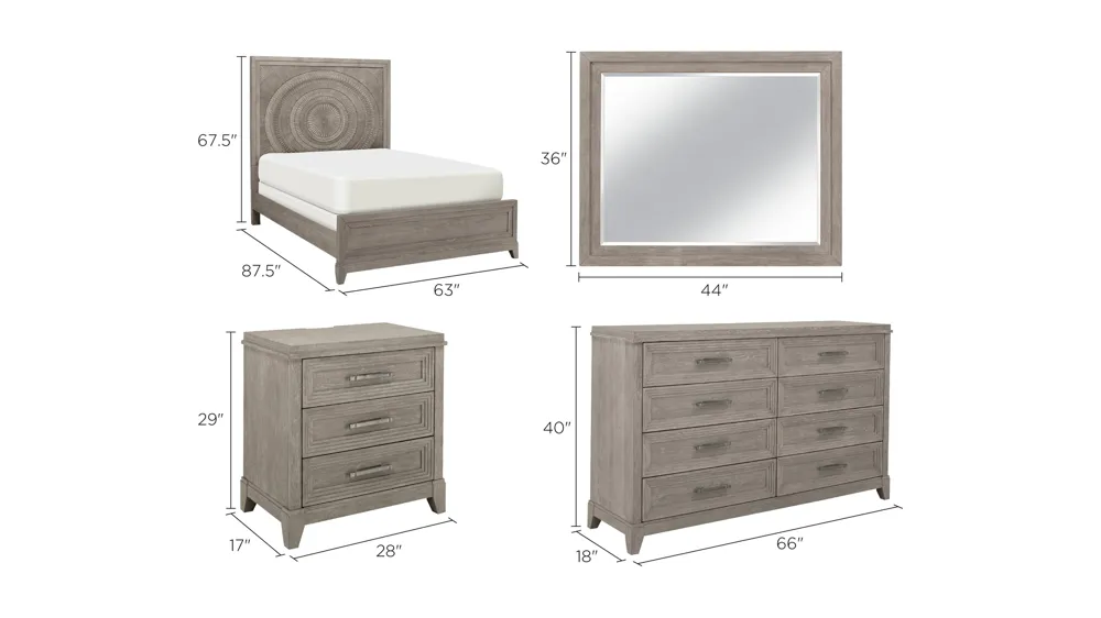 Montara 4-pc. Bedroom Set Dimensions