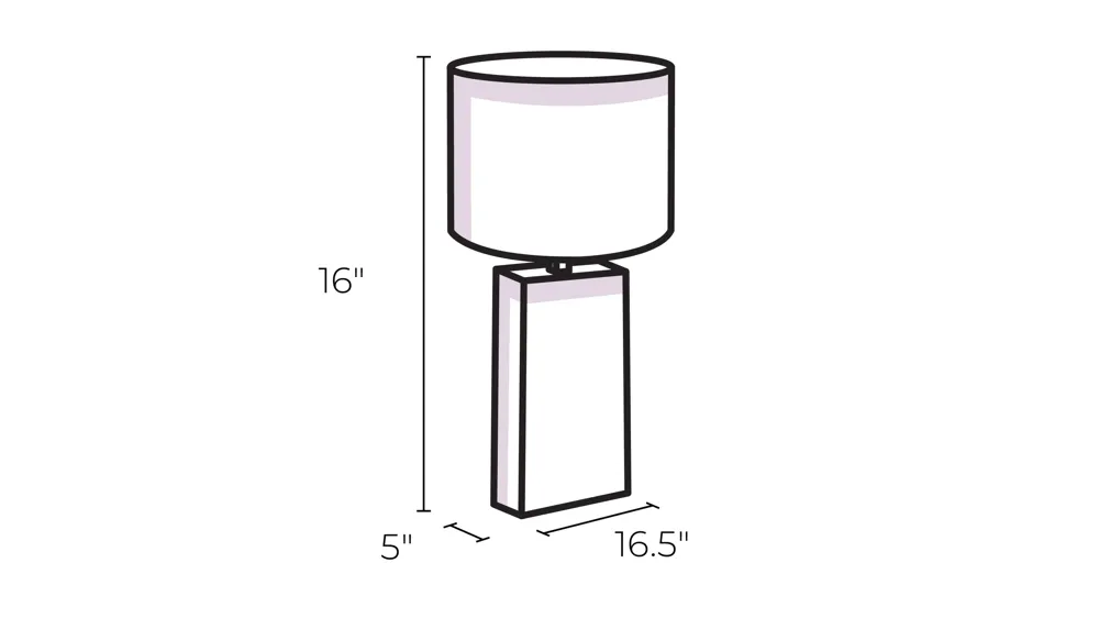 Aidan Wireless Charging LED Desk Lamp Dimensions