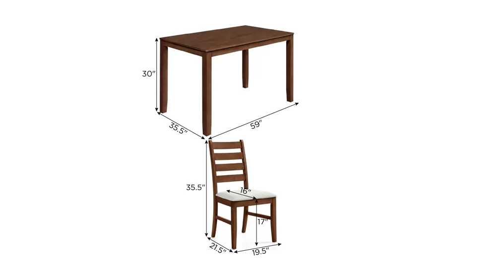 Pascal 7-pc. Dining Set Dimensions