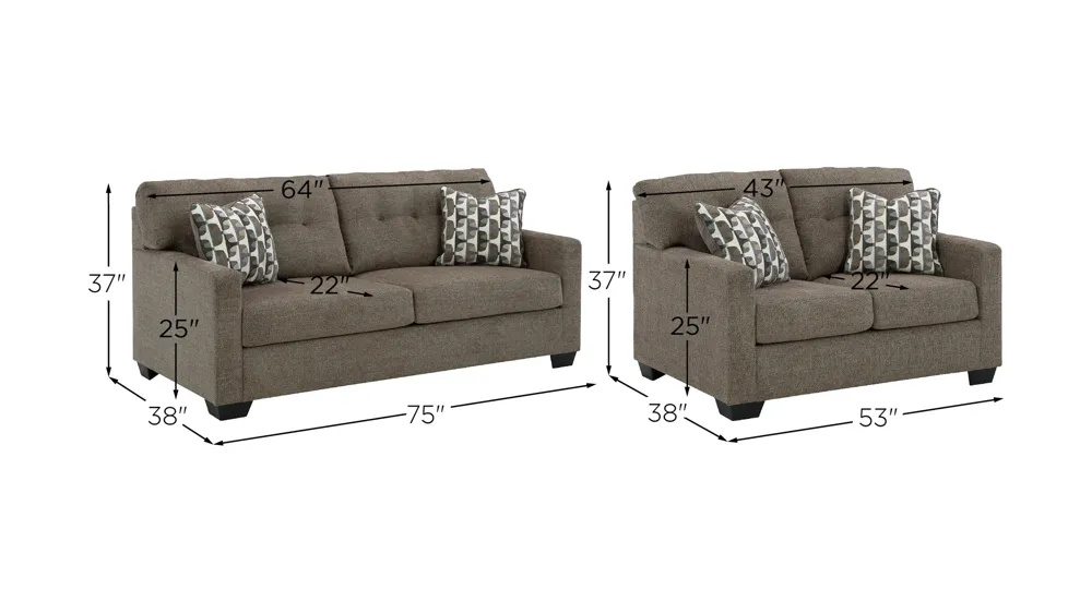 Mahoney Living Room Set Dimensions