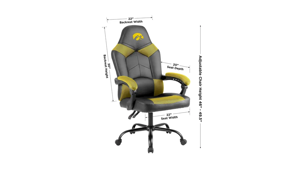 NCAA Faux Leather Oversized Gaming Chair Dimensions