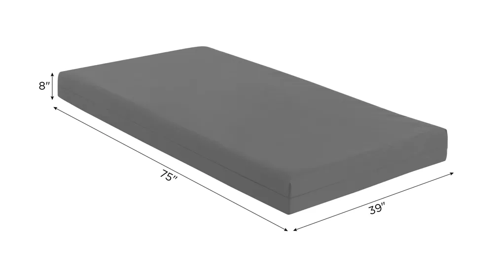 Georgetown Double Sided Inverted Seam Gray Vinyl Mattress Dimensions