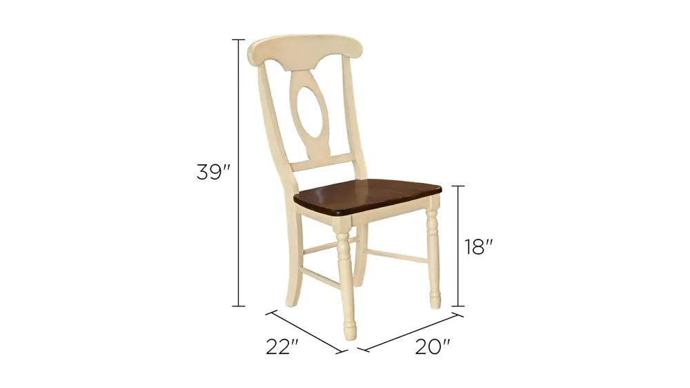 British Isles Napoleon Dining Chair - Set of 2 Dimensions