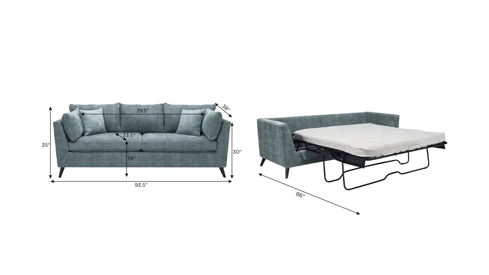 Caruso Queen Sleeper Sofa Dimensions
